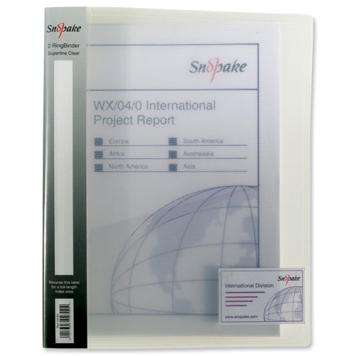 Snopake Ringbinder A4 25mm Clear 10183 Pack of 10