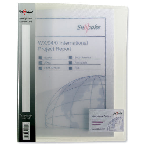 Snopake Ringbinder A4 25mm Clear 10183 Pack of 10 - Snopake
