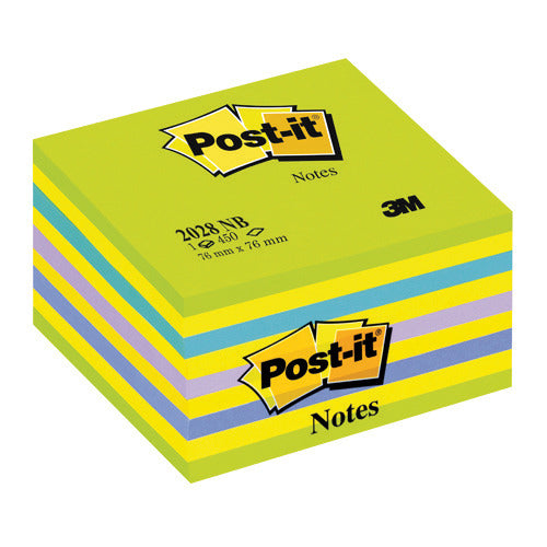 Post-it Note Cube 76x76 Neon Blue 2028-NB - Post-it