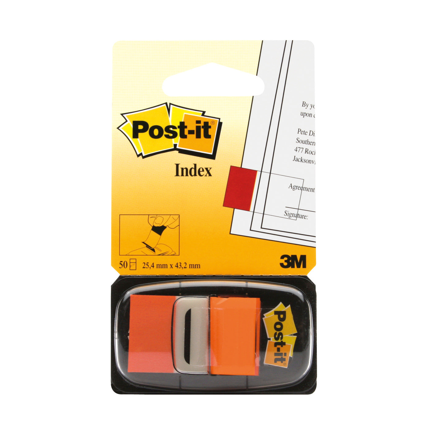 3m Postit Index Tape Flag Orange 25mm Pack Of 12