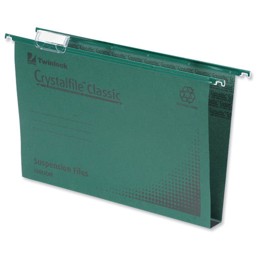 Crystalfile Suspension File A4 30mm Green (50) 70621 - Rexel Crystalfile