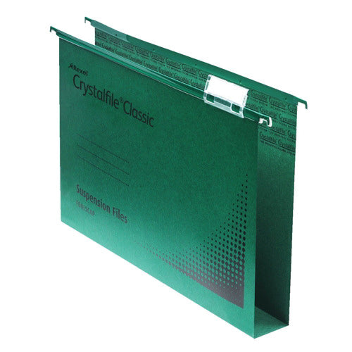 Crystalfile Suspension File Foolscap 30mm Green (50)78041 - Rexel Crystalfile