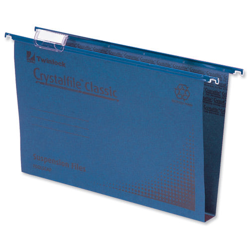 Crystalfile Suspension File Foolscap 30mm Blue (50) 70625 - Rexel Crystalfile