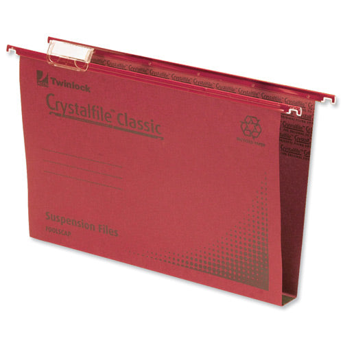 Crystalfile Suspension File Foolscap 50mm Red (50)71752 - Rexel Crystalfile