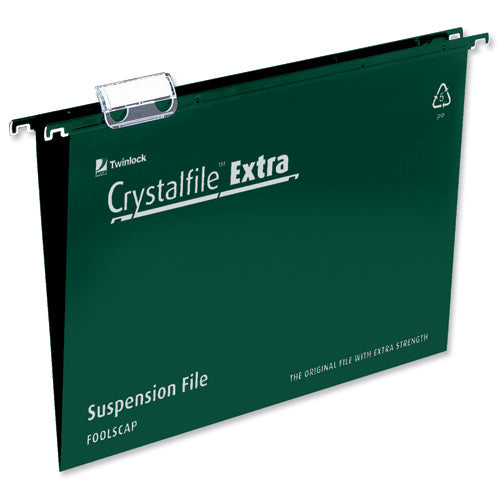 Crystalfile Extra Suspension Standard A4 Green (25) 70634 - Rexel Crystalfile