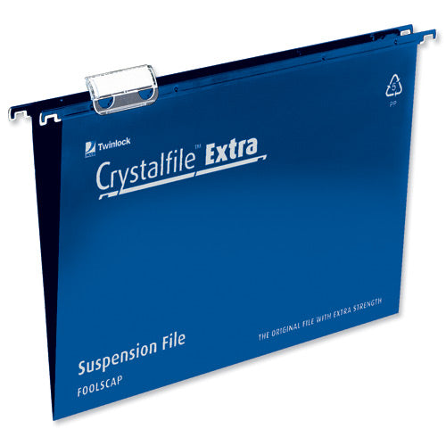 Crystalfile Extra Suspension File Foolscap Blu (25) 70630 - Rexel Crystalfile