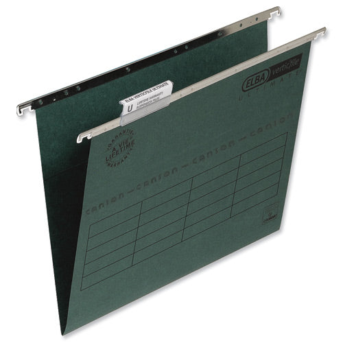 Elba Verticfile Suspension File Foolscap Green (50) - Elba