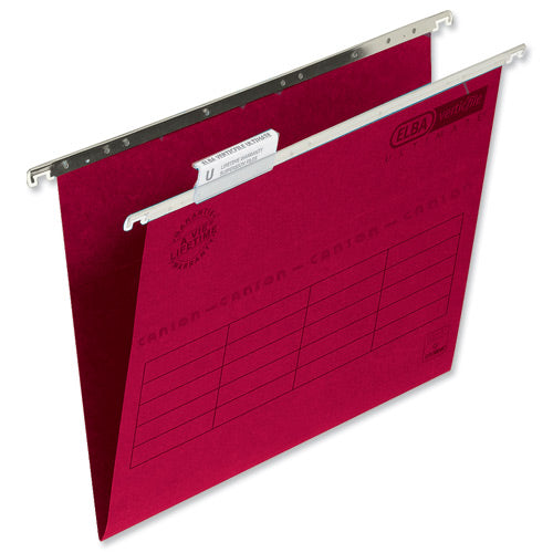 Elba Verticfile Suspension File Foolscap Red (50) - Elba