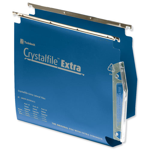 Crystalfile Extra Lateral File 50mm Blu (25) - Rexel Crystalfile