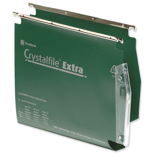 Crystalfile Extra Lateral File 50mm Green (25) - Rexel Crystalfile