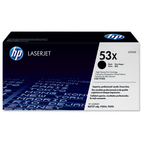 HP No.53X Toner Cart High Capacity Black Q7553X - Remanufactured - Hewlett Packard