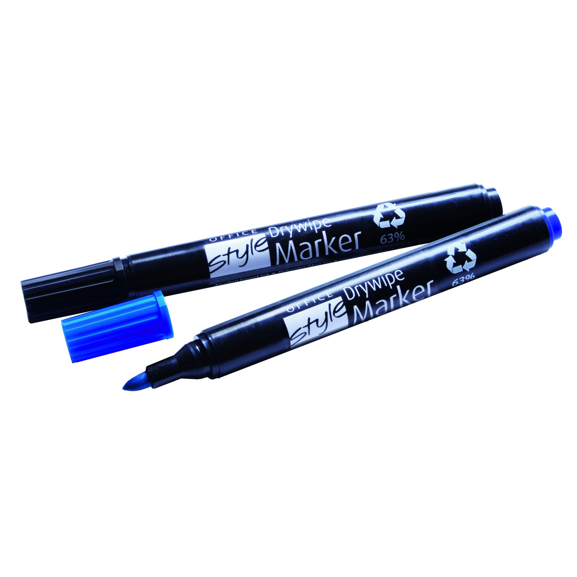 Office Style Drywipe Bullet Marker Blue Pack of 10 - Office Style