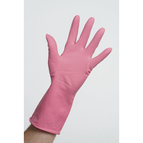 C/Grip Household Rubber Glove Pink Small 12 pairs - Bunzl Catering Supplies