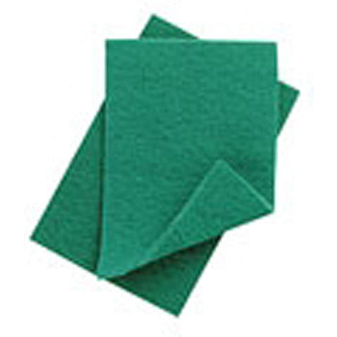 Cleanline 9 x6" Standard Green Scourer  x 10 - Bunzl Catering Supplies