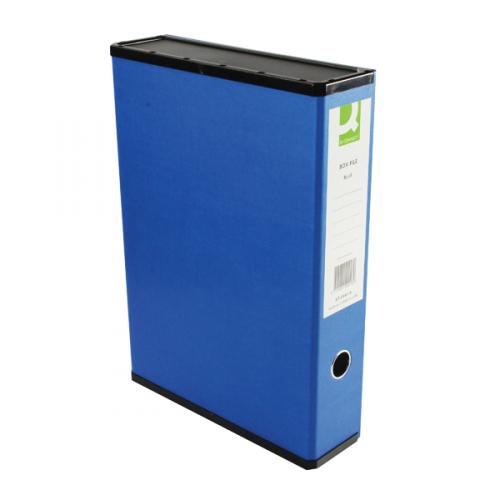 Q-Connect 75mm Box File Foolscap Blue (Pack of 5) 31813KIN0 – Medisave UK
