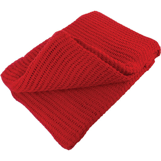 Cotton Cellular Blanket Red Fq2024 - Safety First Aid