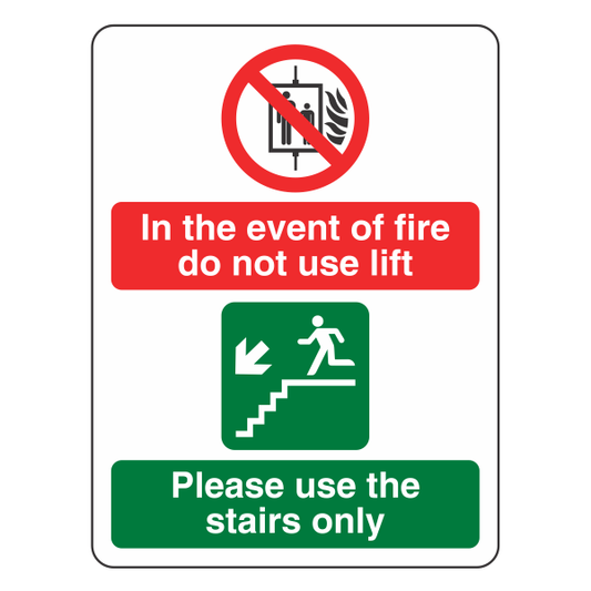 Use The Stairs Arrow Left Sign