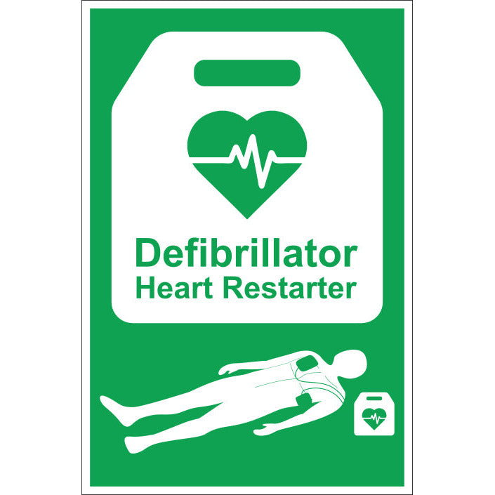 Anti Def System Sign Automated External Defib - AED Sign - Rigid - 300 x 200mm – Medisave UK
