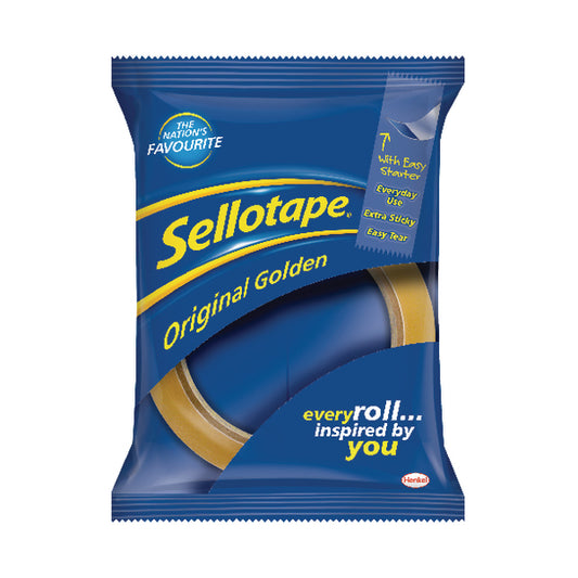 Sellotape Original Golden Tape 24mm X 66m Pack Of 6 - Sellotape