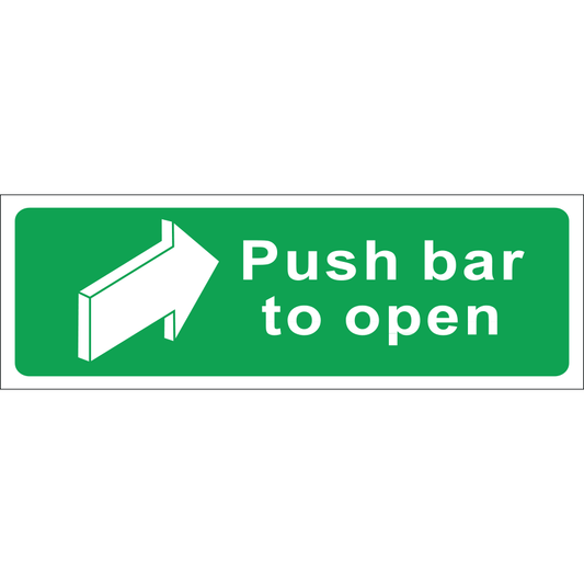 PUSH BAR TO OPEN S/A VINYL 150 x 450 - Safety First Aid