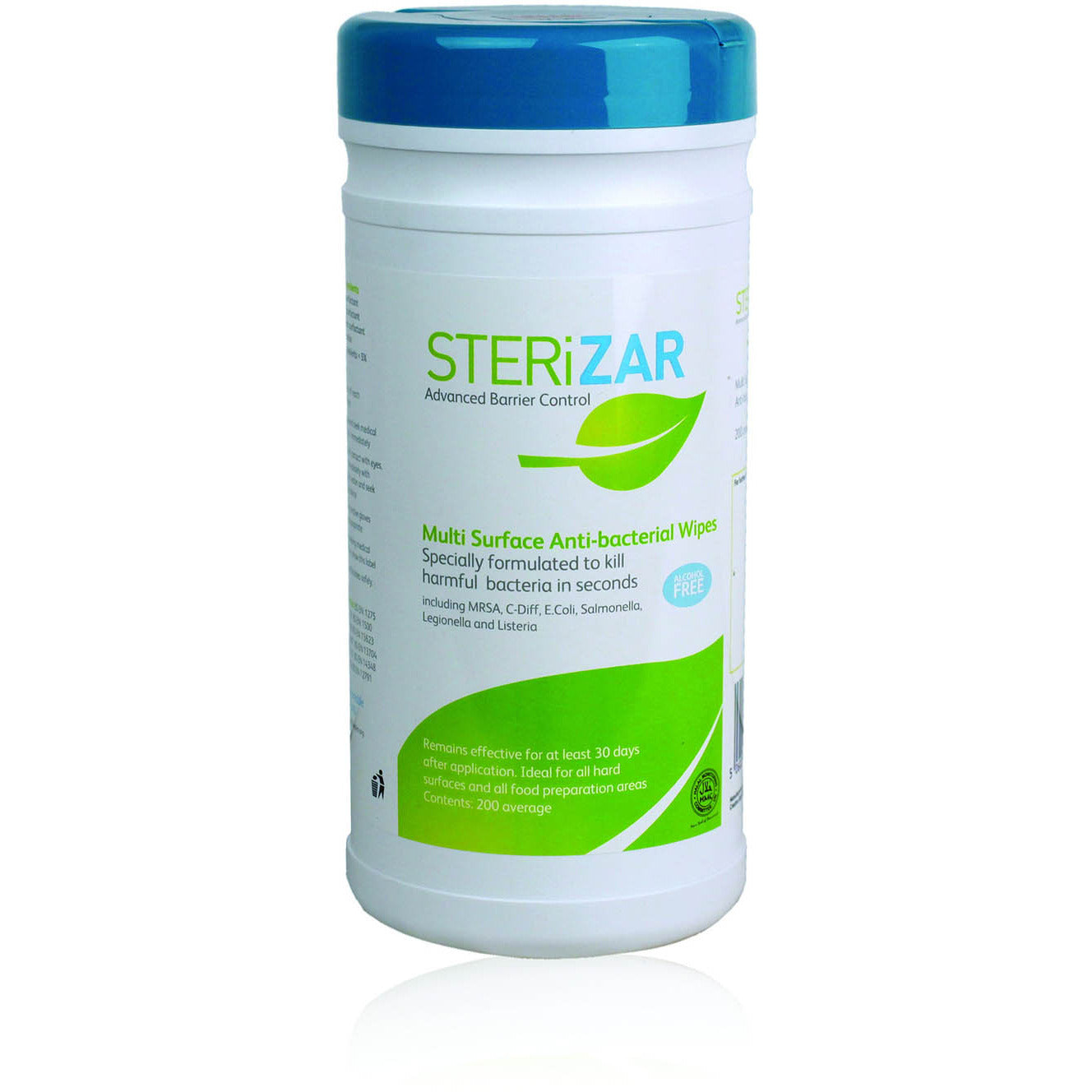 SteriZar Hard Surface Wipes (Tub 200) - Blue Dot