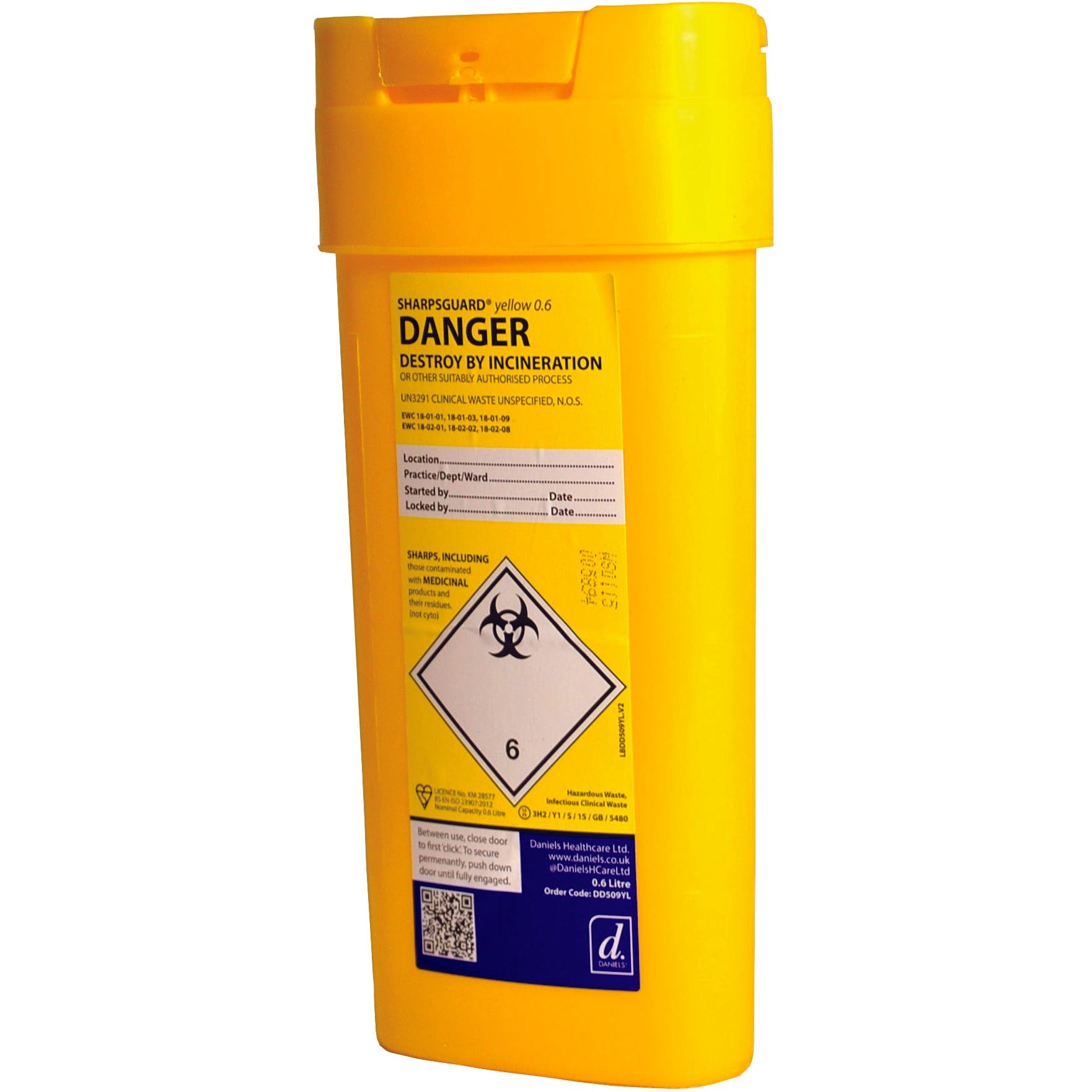 Wallace Cameron Sharps Disposal Bin 0.645ltr Medisave UK