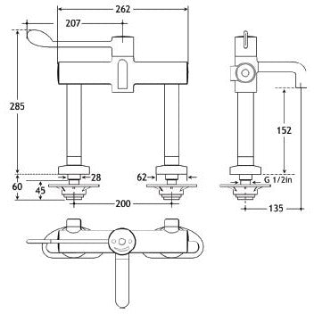 Sunflower Deck Mounted Sequential Thermostatic Mixer Tap – Medisave UK