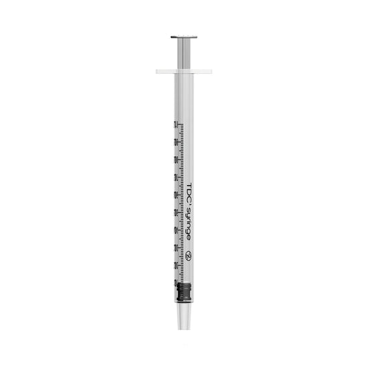 1ml Syringe White Plunger x 100