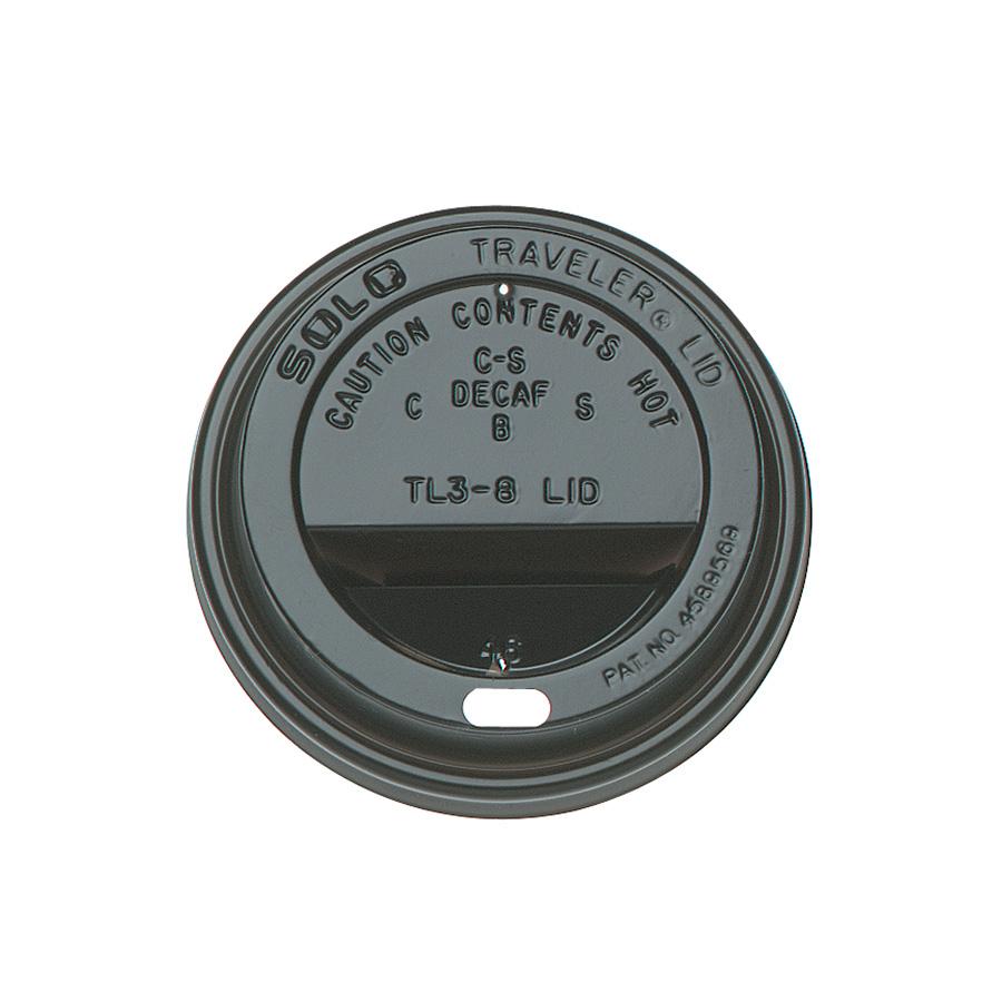 Parisian Black Traveler lid - 6-8oz per 100 - Bunzl Catering Supplies