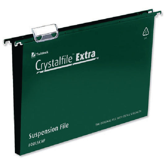 C/File Extra Sus Fc 30mm Green Pk25 70631 - Rexel Crystalfile