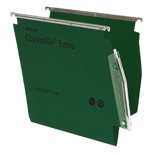 Crystalfile Extra Lateral Grn Pk25 70637 - Rexel Crystalfile