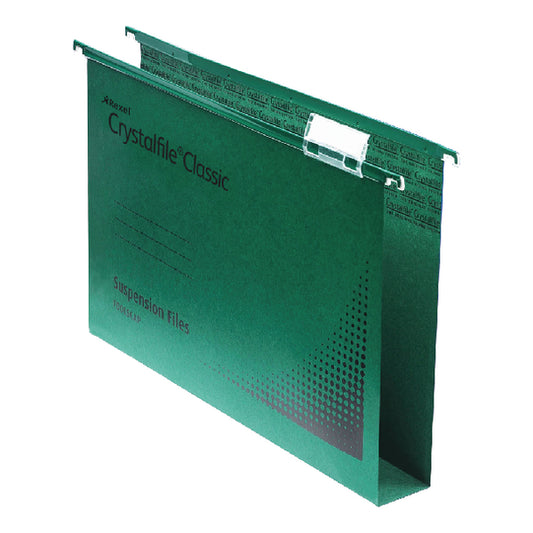 Cfile Extra Lat275 30mm Green Pk25 70640 - Rexel Crystalfile