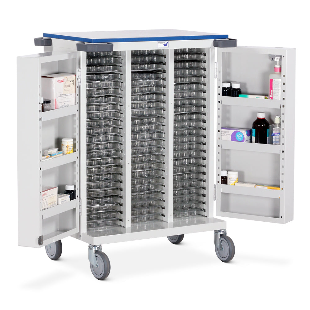 Unit Dosage Trolley - Double Door - Biodose - 69 Trays - High Security Bolt Lock - Bristol Maid
