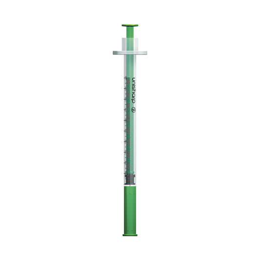 Unisharp 1ml Fixed 29G 0.5" Green x 100 - Unisharp