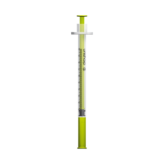 Unisharp 1ml Fixed 30G 0.5" Lime  x 100 - Unisharp
