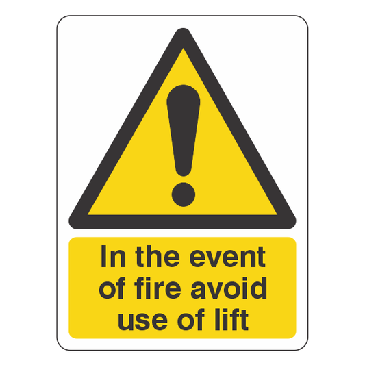 In Event of Fire Avoid Use of Lift Sign - Medisigns