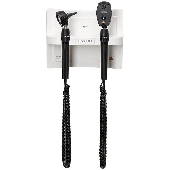 HEINE EN200 LED Wall Diagnostic Station - With K180 F.O Otoscope & K180 Ophthalmoscope - Heine