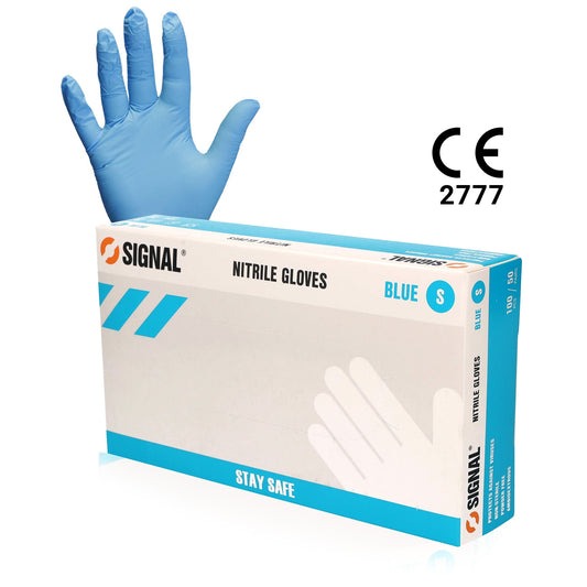 Nitrile Gloves Blue - Small - Box of 100 Gloves - Signal