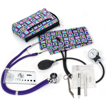 Aneroid Sphygmomanometer, Stethoscope & Accessories Nurse Kit - 