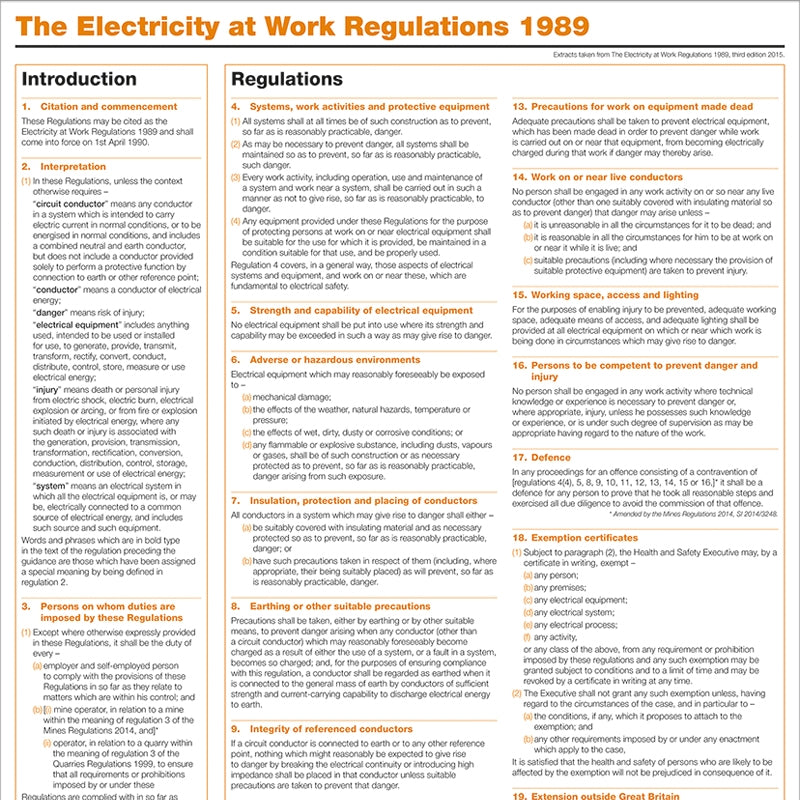 Electricity At Work Regulation Poster A1 Medisave UK electricity-at-work-regulation-poster-a1-medisave-uk