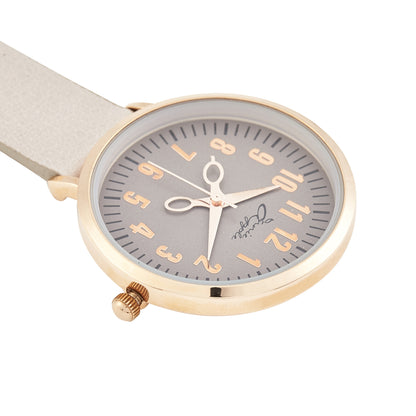 Annie Apple Nurses Fob Watch - Aurora - Rose Gold/Grey, Numbered - Leather - 35mm
