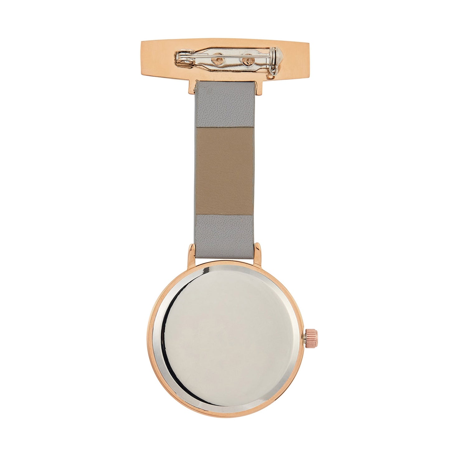 Annie Apple Nurses Fob Watch - Meraki - Grey/Rose Gold/Grey - Leather - 35mm - Annie Apple