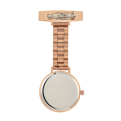 Annie Apple Nurses Fob Watch - Meraki - Pearl/Rose Gold - Link - 35mm - Annie Apple