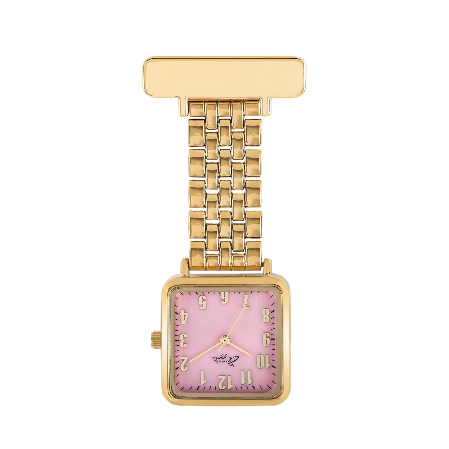 Annie Apple Nurses Fob Watch - Eunoia - Pink/Gold - Link - 28mm - Annie Apple
