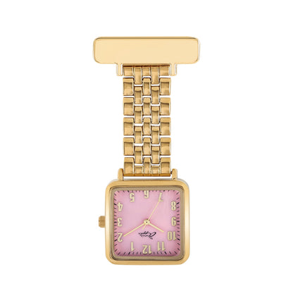 Annie Apple Nurses Fob Watch - Eunoia - Pink/Gold - Link - 28mm - Annie Apple