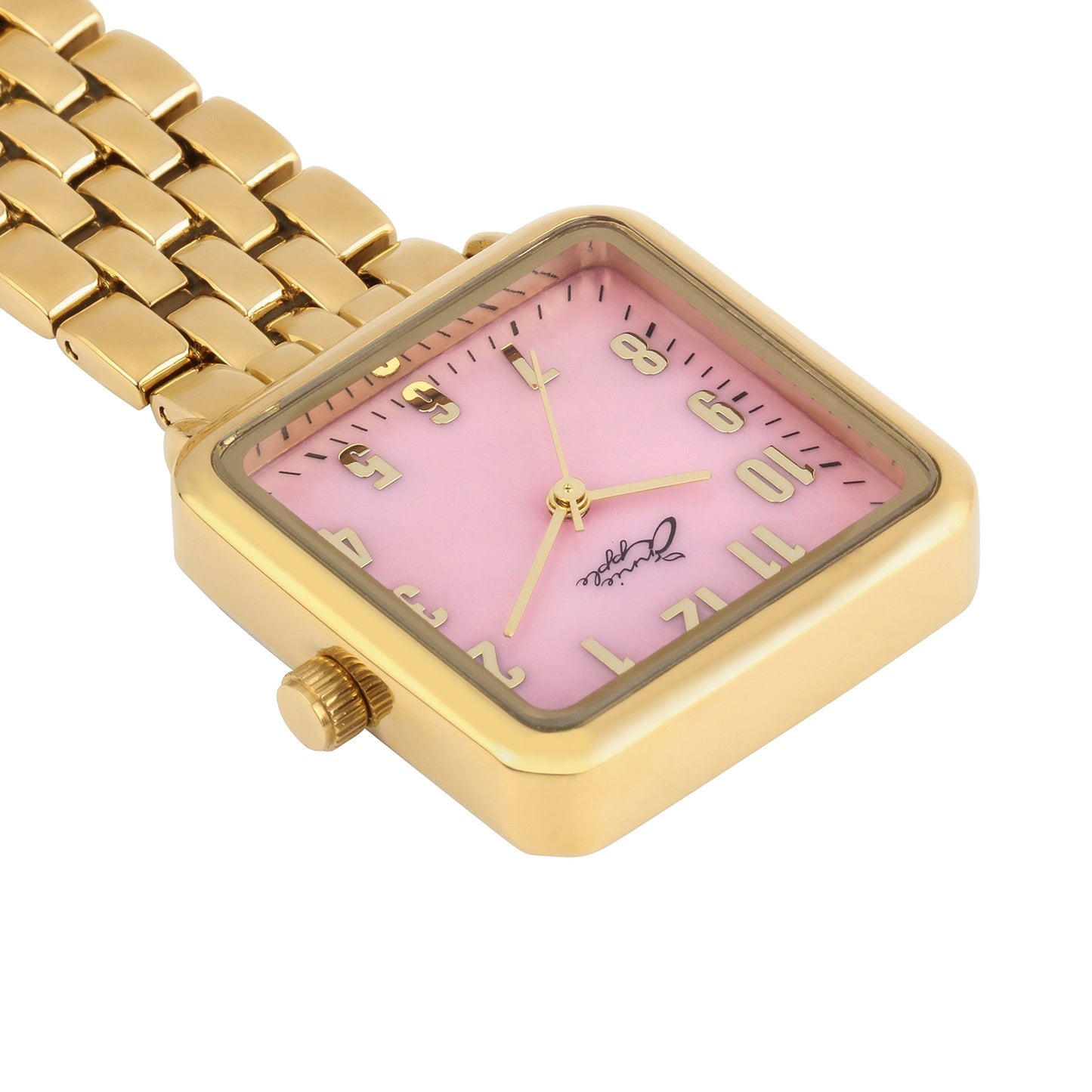 Annie Apple Nurses Fob Watch - Eunoia - Pink/Gold - Link - 28mm - Annie Apple