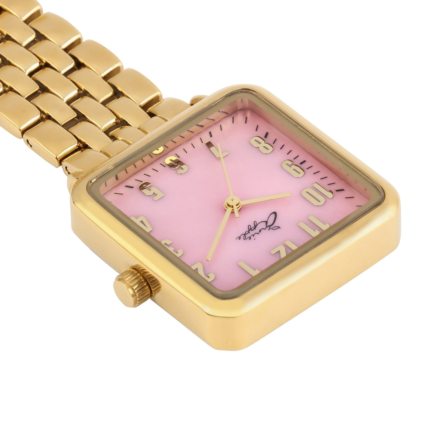 Annie Apple Nurses Fob Watch - Eunoia - Pink/Gold - Link - 28mm - Annie Apple