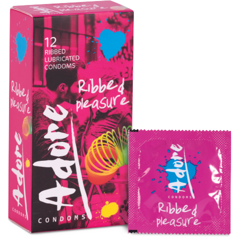 Adore Ribbed Pleasure Condoms