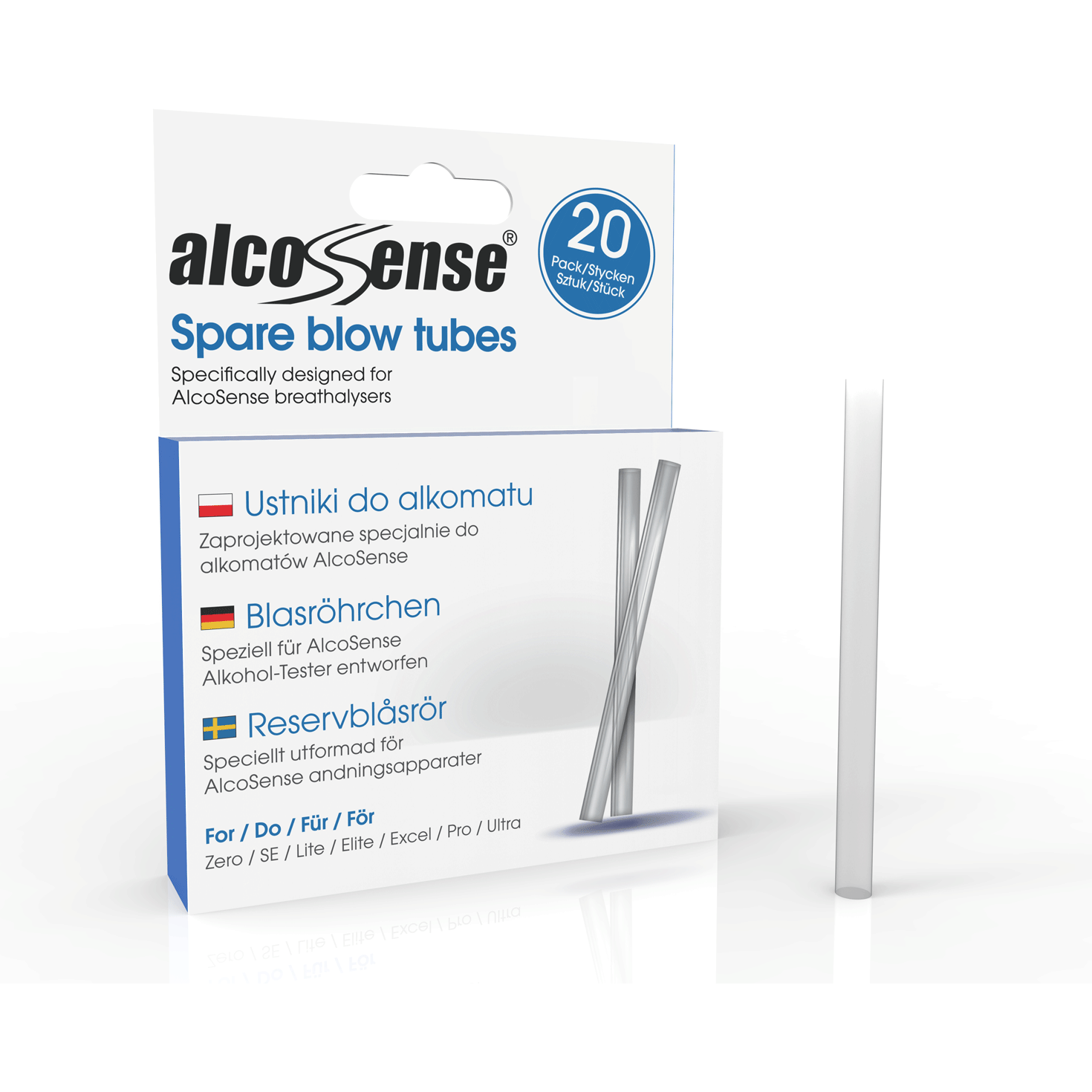 AlcoSense Spare Blow Tubes - x20 - Alcosense