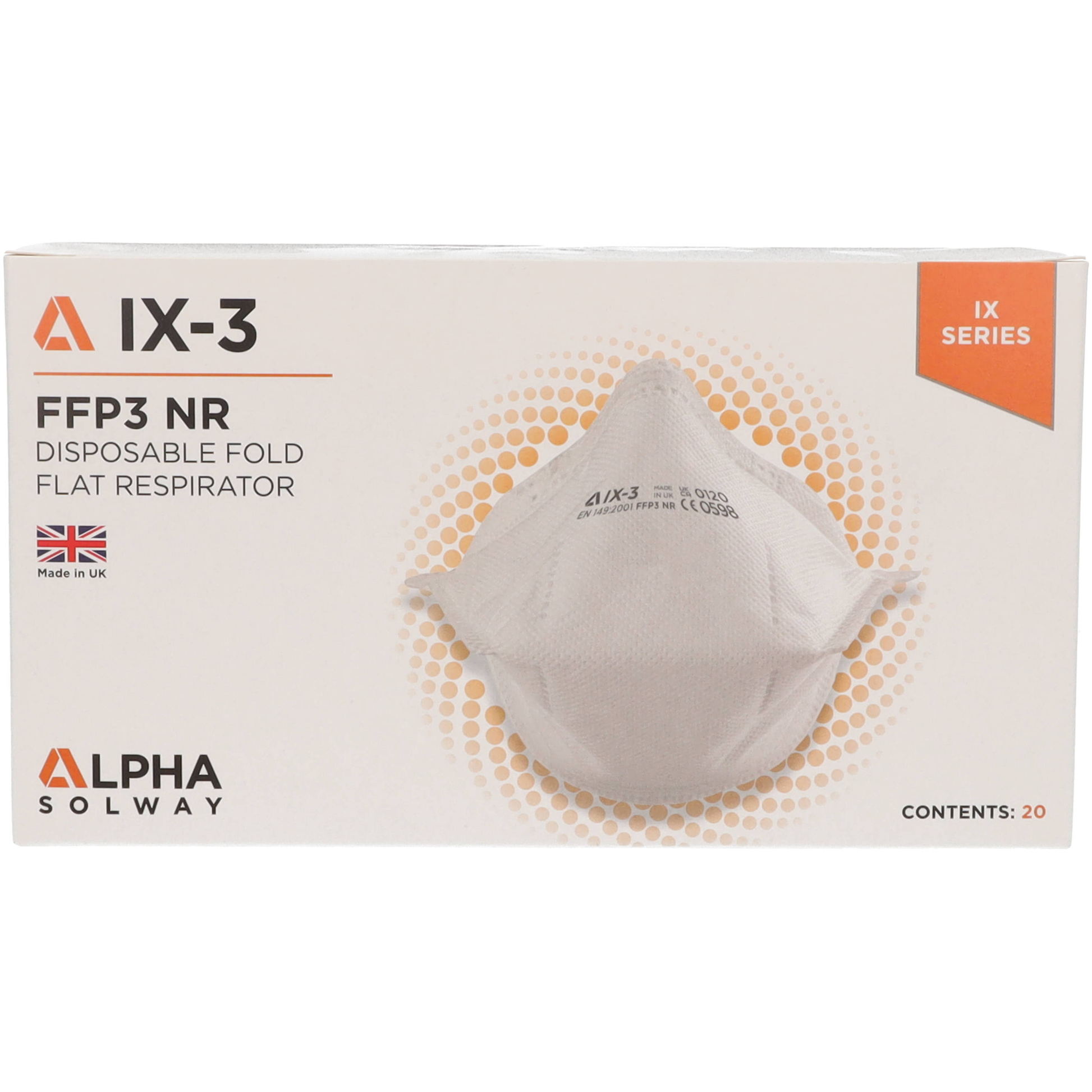FFP3 Face Mask - Alpha Solway - Large - Box of 20 - Alpha Solway